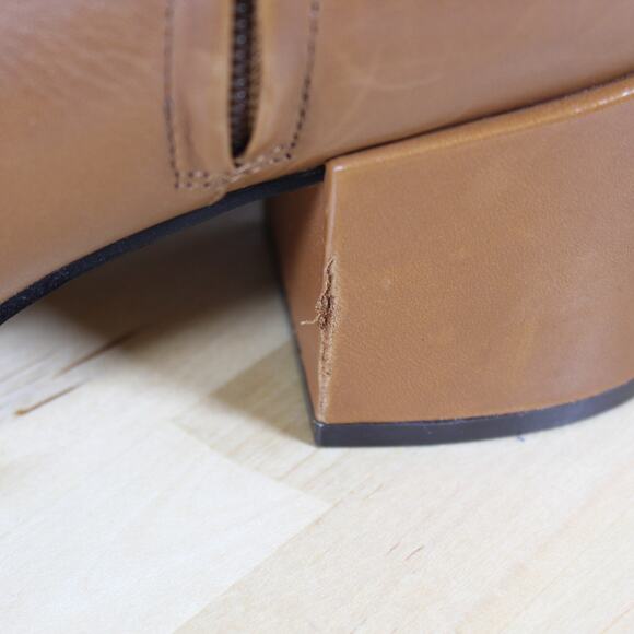 Cole Haan Ankle Boots Womens 8 Brown Leather Grand Zip Booties Comfort Shoe - Picture 6 of 10